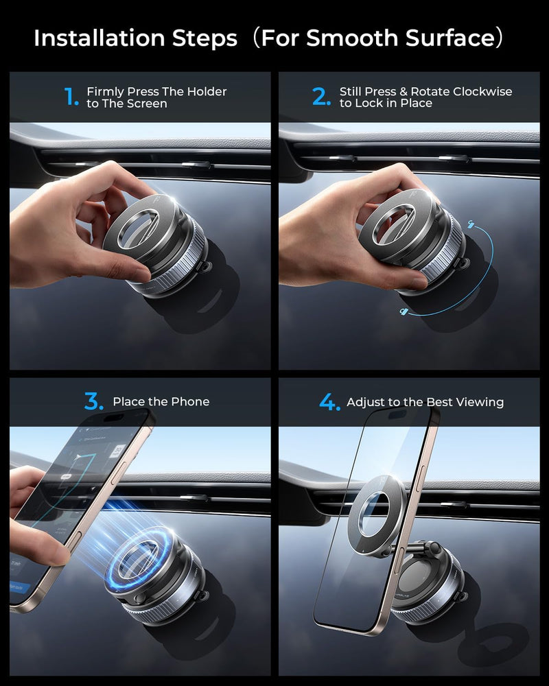 360° Magnetic Car Phone Holder | Adjustable Strong Magnet Mount for All Phones